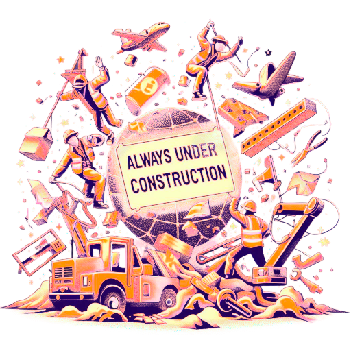 An AI generated always under construction image